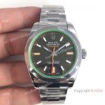 Swiss Rolex Milgauss 904L Stainless Steel Watch Green Glass 40mm-Faux Rolex Watches Sale